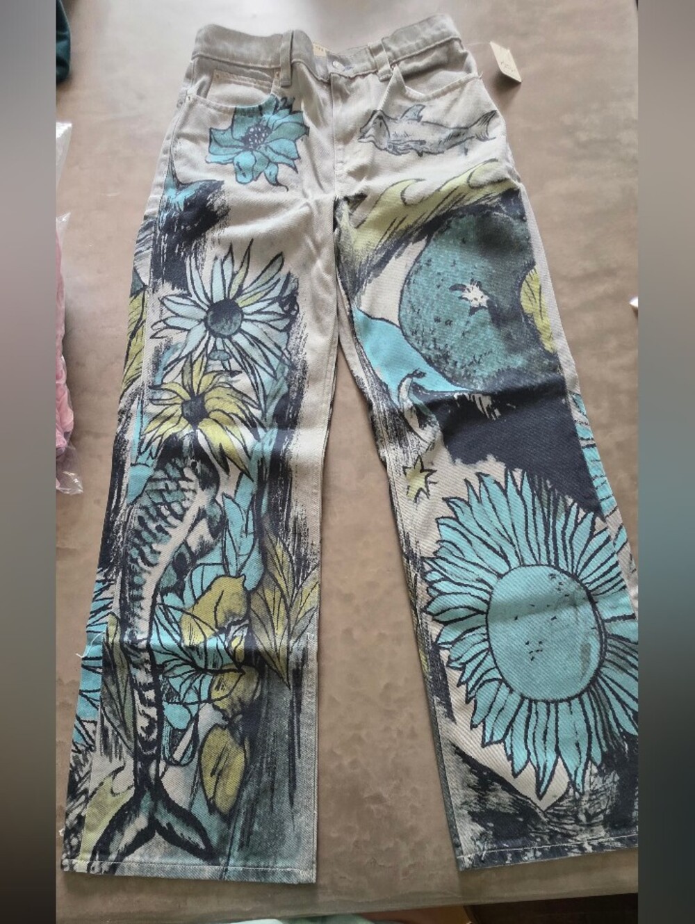Free People We The Free Tinsley Printed Jeans Size 28 NWT - Picture 4 of 14
